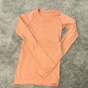 lululemon athletica Long Sleeve Performance Top in Coral Peach